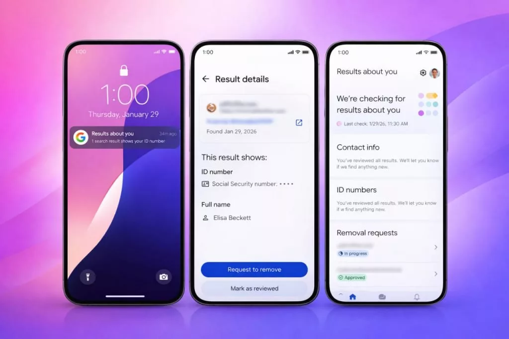 حذف اطلاعات شخصی از گوگل
